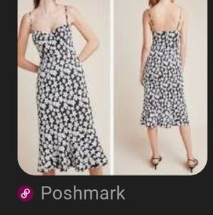 Floral Black and White Women's Dress